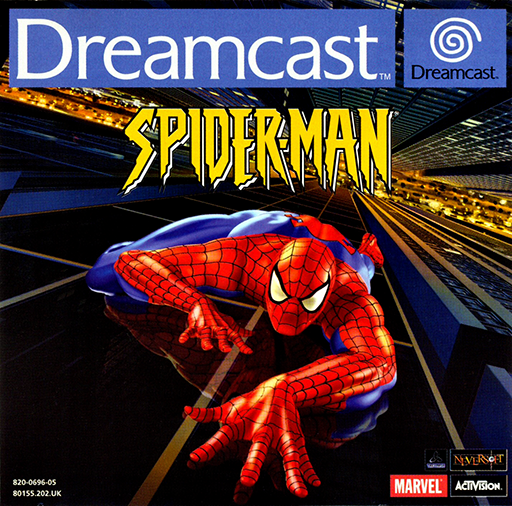 Spiderman box art for Sega Dreamcast